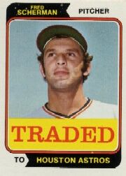 1974 Topps Baseball Cards      186     Fred Scherman